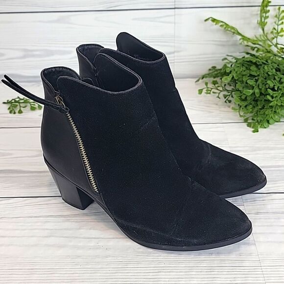 Shoe Dazzle Keke double side zip bootie in black Women's Size 8.5 - Picture 1 of 10